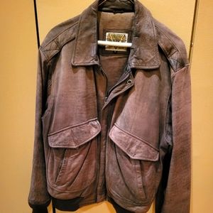 Vintage real leather bomber jacket